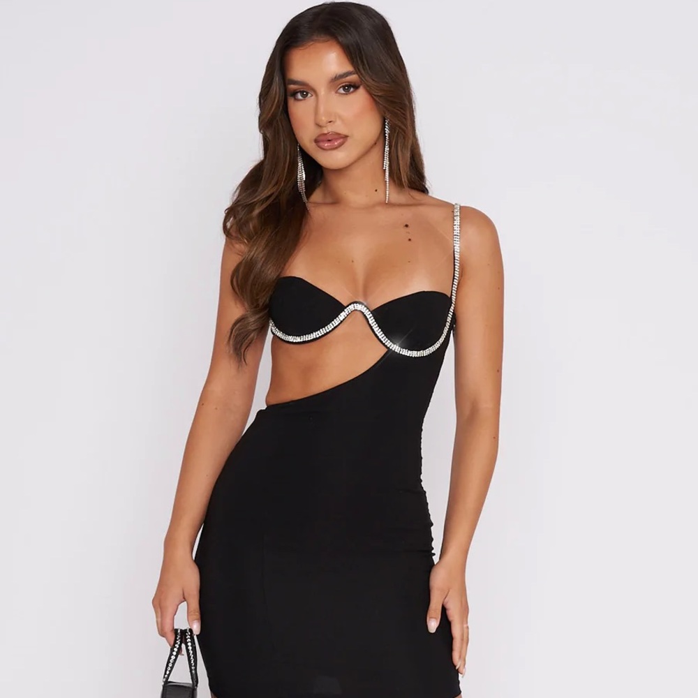 White Fox Turn Back Time Mini Dress Black